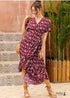Vestido midi de verano de una pieza con estampado floral bohemio Aria